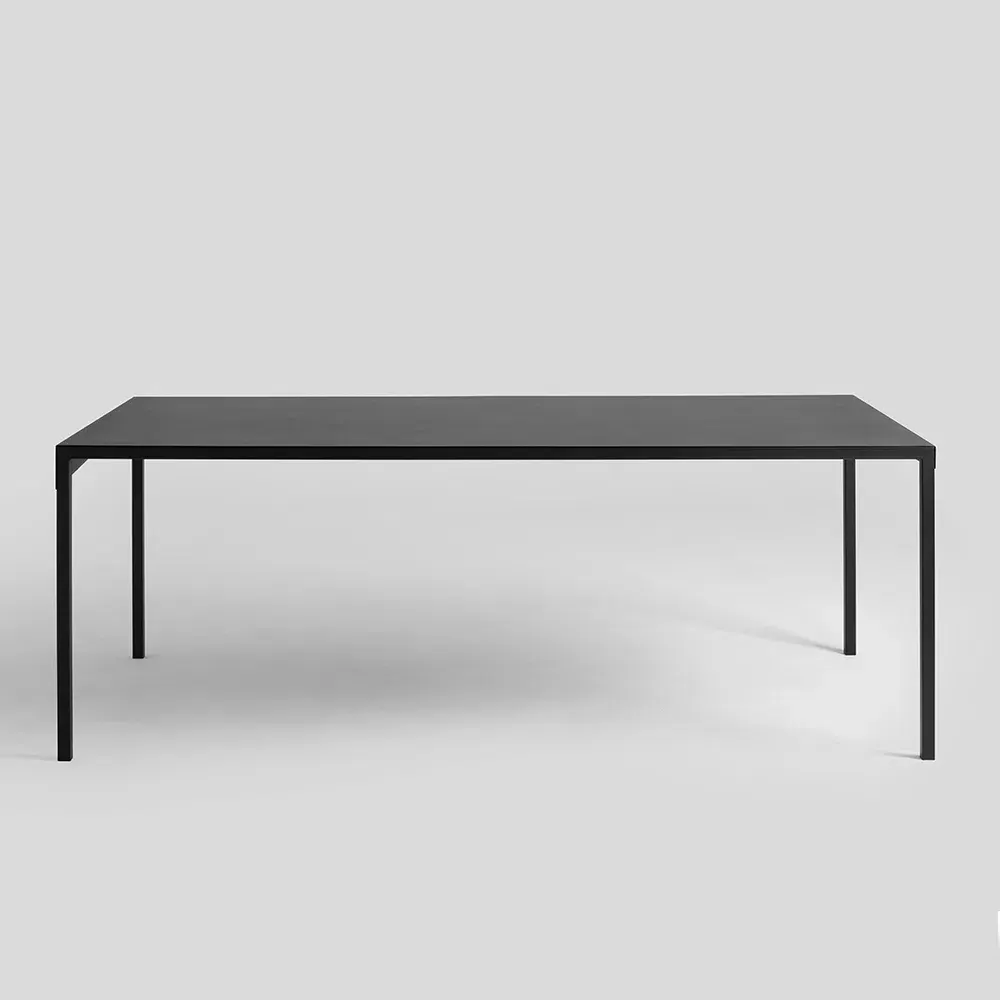 Blagovaonski stol OBROOS metal 180 – crna — stražnji prikaz