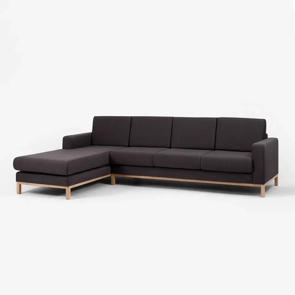 Trosjed kutna lijeva sofa SCANDIC, Carbon, Natura — stražnji prikaz