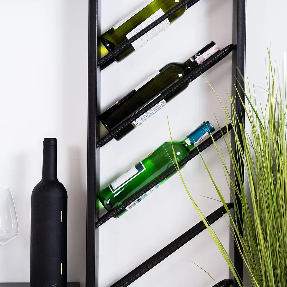 PORTO stalak za vino – crna — stražnji prikaz