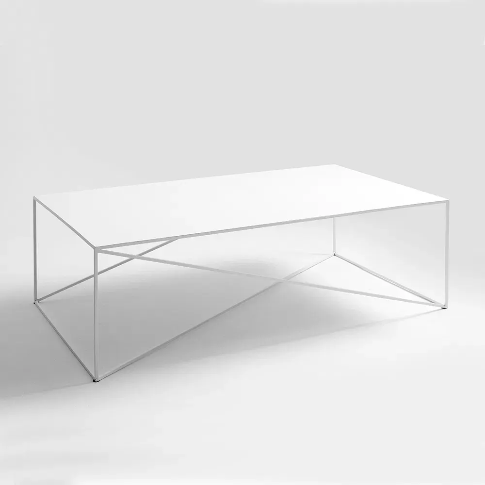 Klub stol MEMO metal 140, bijela — lifestyle prikaz