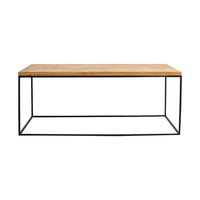 Klub stol TENSIO masivno drvo, crna, hrast drvo 100×60×45 | V&B Casa