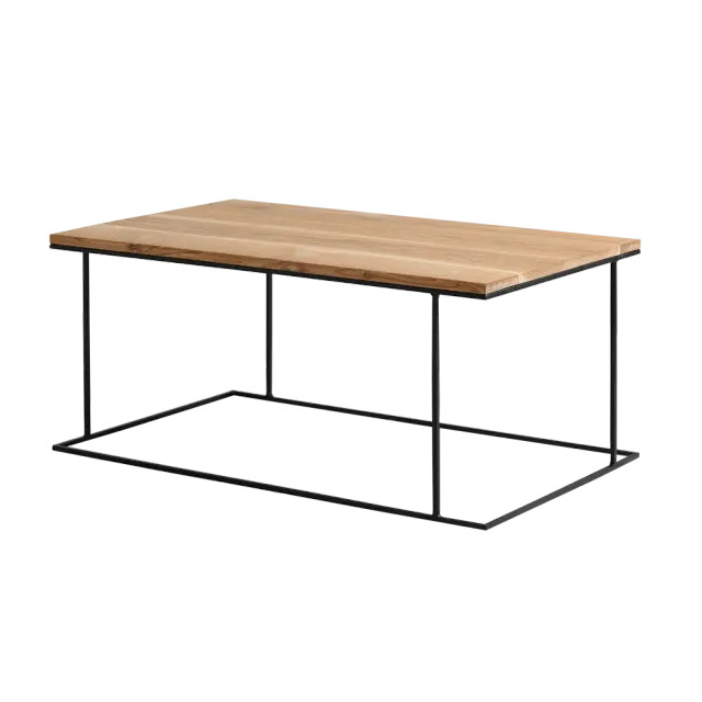 Klub stol MEMO masivno drvo, crna, hrast drvo 100×60×45 | V&B Casa