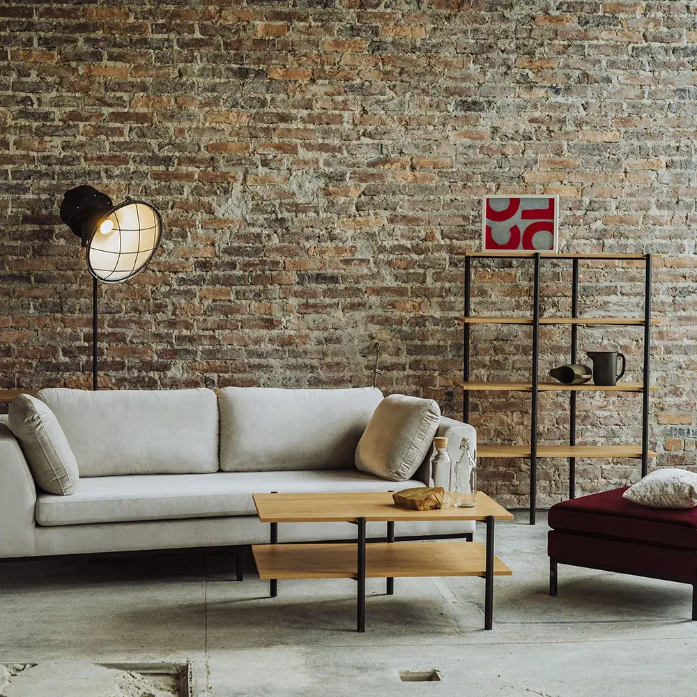 Stalak za knjige RAVE BASIC 110 – hrast(3395), crna — detalj