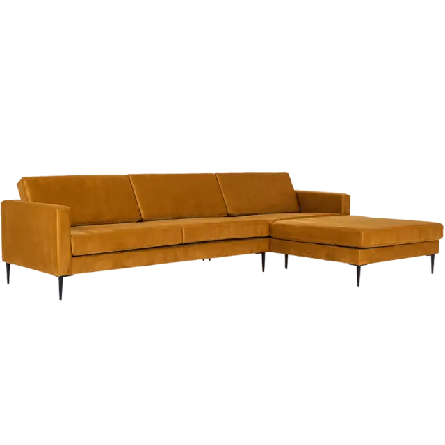 Kutna garnitura VERGAN P - passion fruit, crna 297×182×82 | V&B Casa
