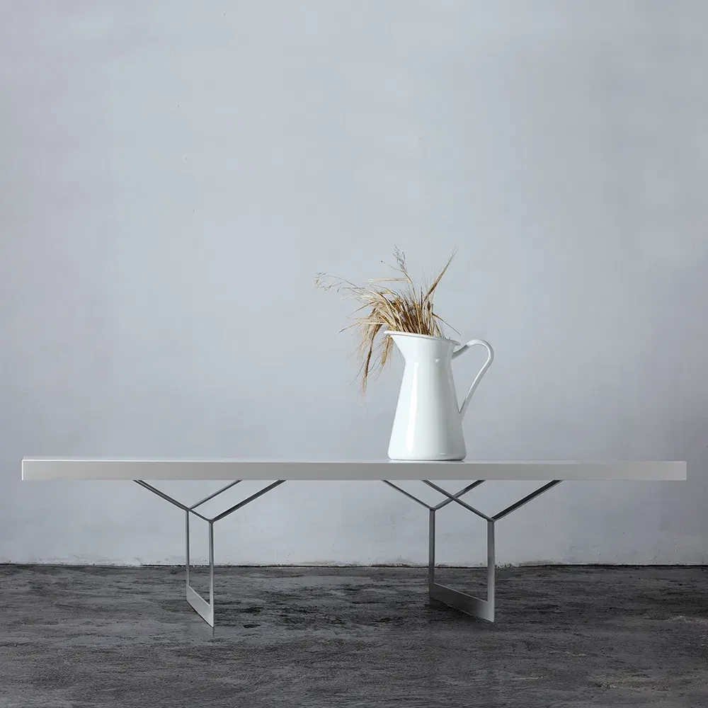 Klub stol LONGO 140, bijela — detalj