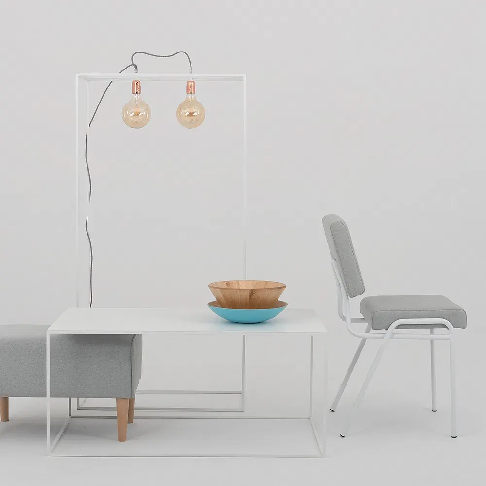 Stolica SIMPLE – platinum, bijela — bočni prikaz