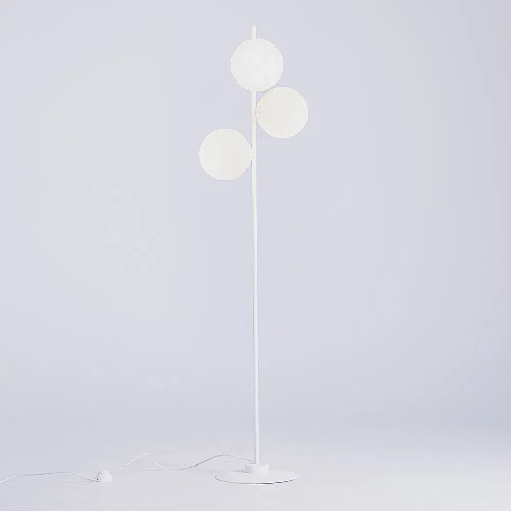 Podna lampa BOBLER – bijela — gornji prikaz