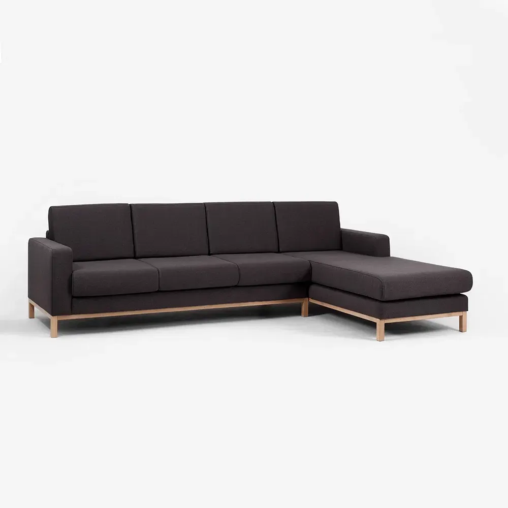 Trosjed kutna desna sofa SCANDIC, Carbon, prirodni — detalj