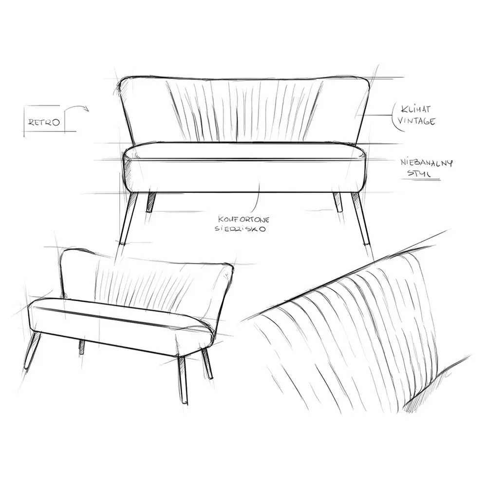 Sofa HARRY 2 os. – avocado, prirodni — detalj