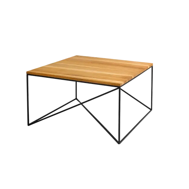 Klub stol MEMO masivno drvo 80, crna, hrast drvo 80×80×45 | V&B Casa