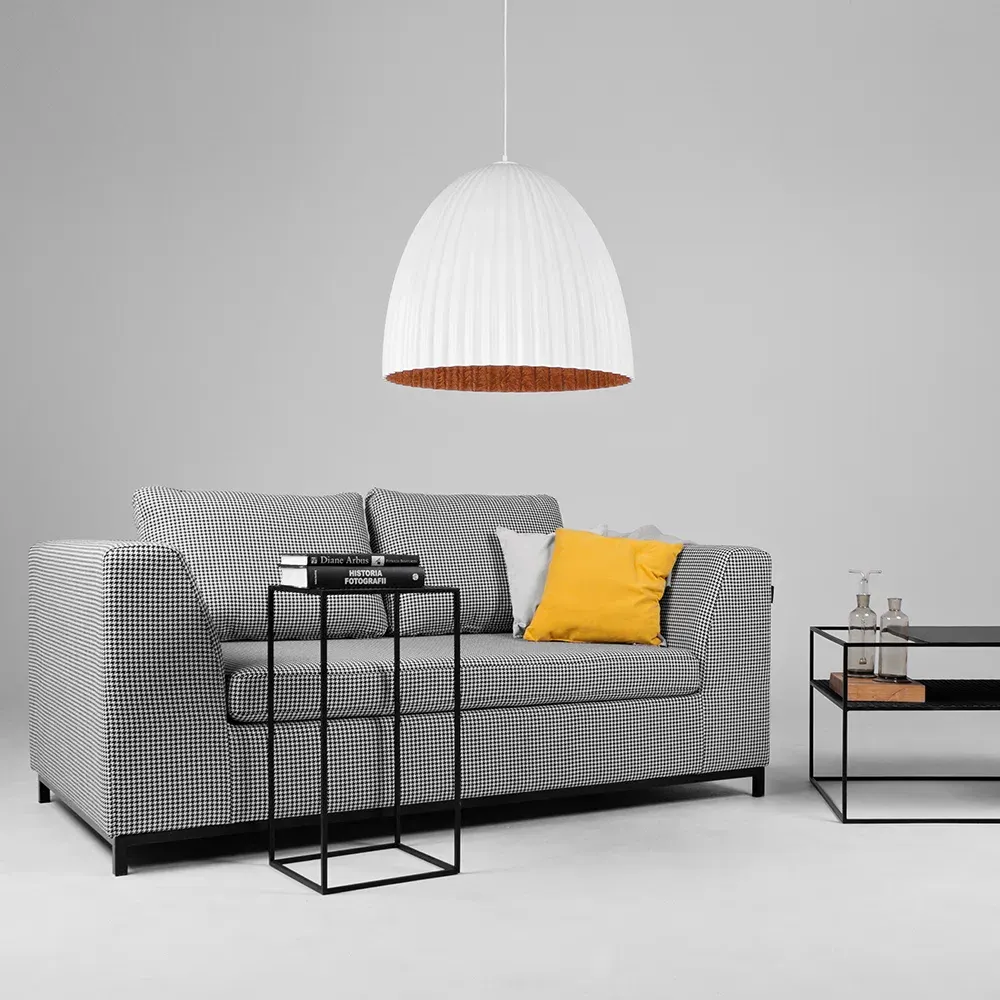 Viseća lampa PLISSART L – bijela/bakrena, bijela/bakar — stražnji prikaz