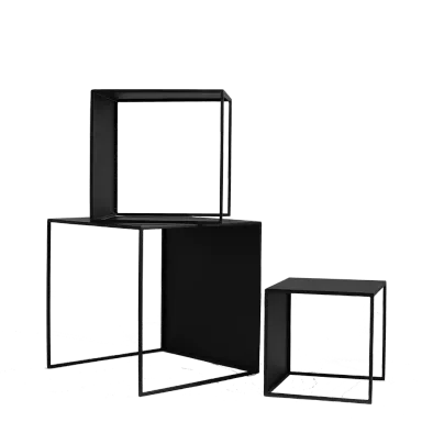 Komplet klub stolova 2WALL metal TRIO, crna