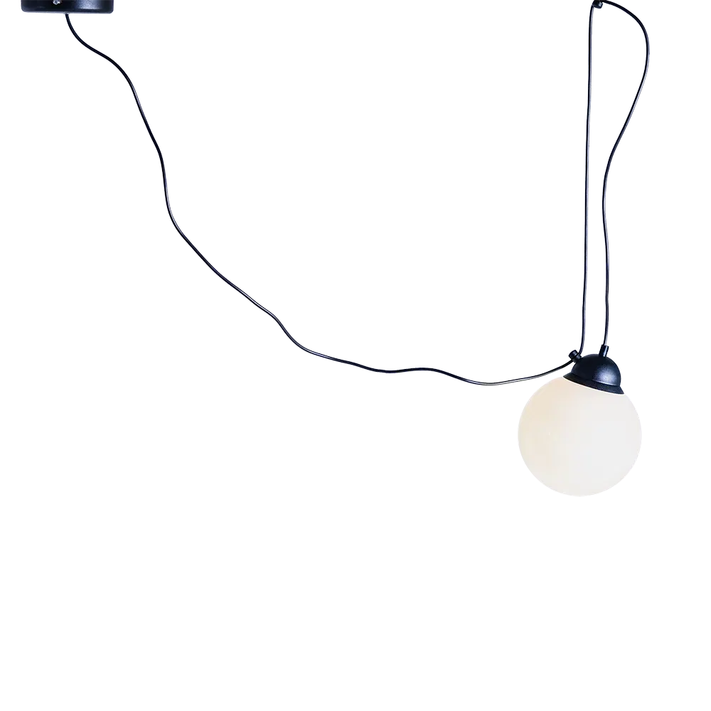 Viseća lampa POPO staklo M 1 – crna