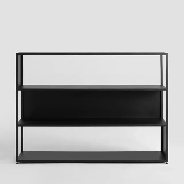 Knjižnica HYLLER SIDE metal, crna 150×35×110 | V&B Casa