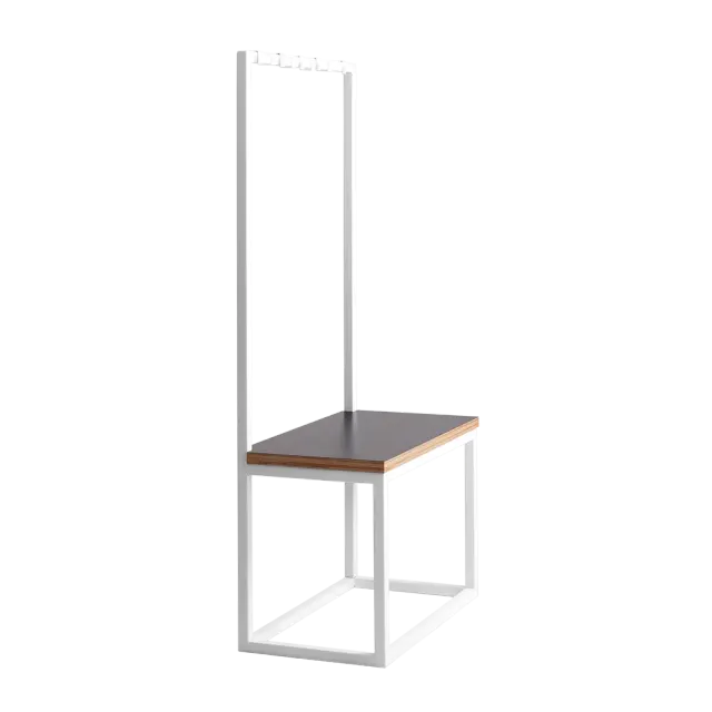 Stalak za kapute s klupa NEXT 75, bijela, crna 76×160 | V&B Casa
