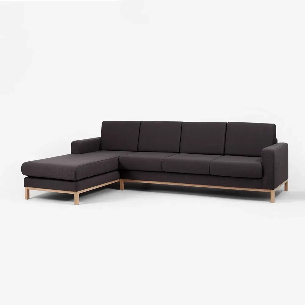 Trosjed kutna lijeva sofa SCANDIC, Carbon, Natura — gornji prikaz