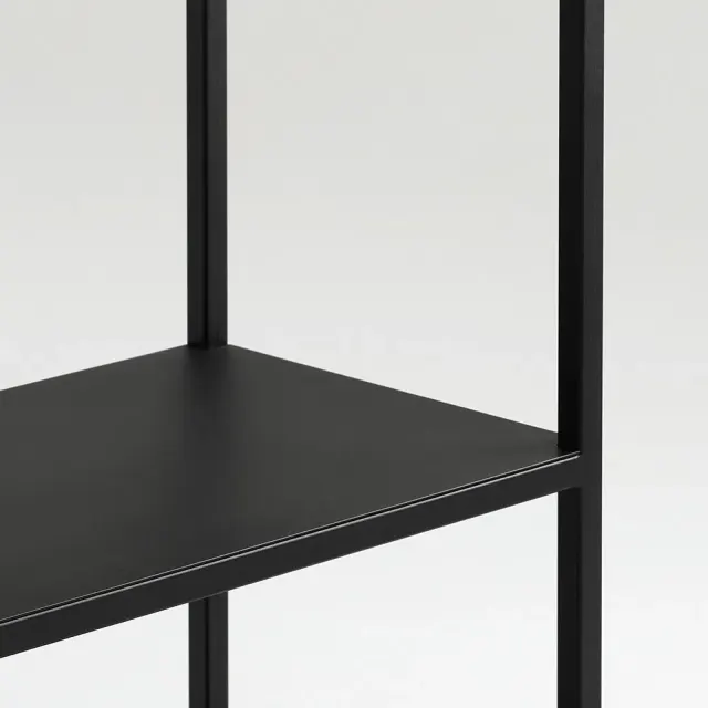 Knjižnica HYLLER metal, crna — lakirano metal 150×35×75 | V&B Casa