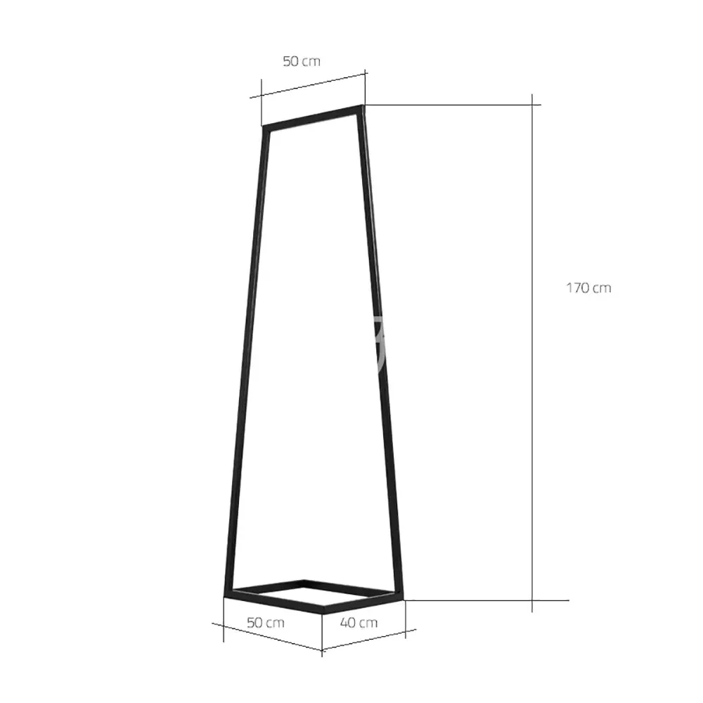 Vješalica HALL 50 metal crna — stražnji prikaz