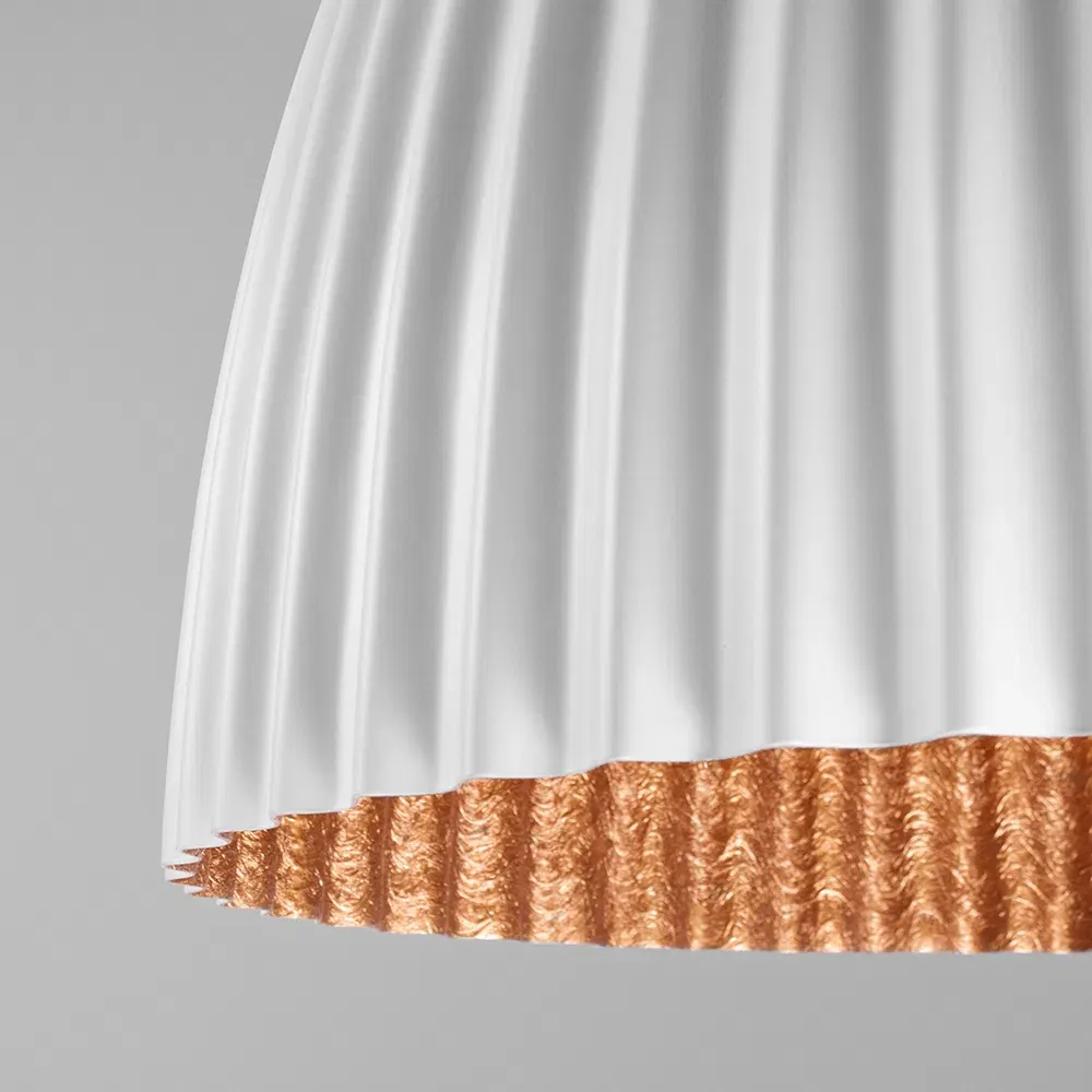 Viseća lampa PLISSART L – bijela/bakrena, bijela/bakar — detalj