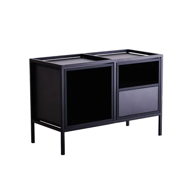 Regal SKAP crna 2R1 MIX — ploča za namještaj, metal 88×40×60