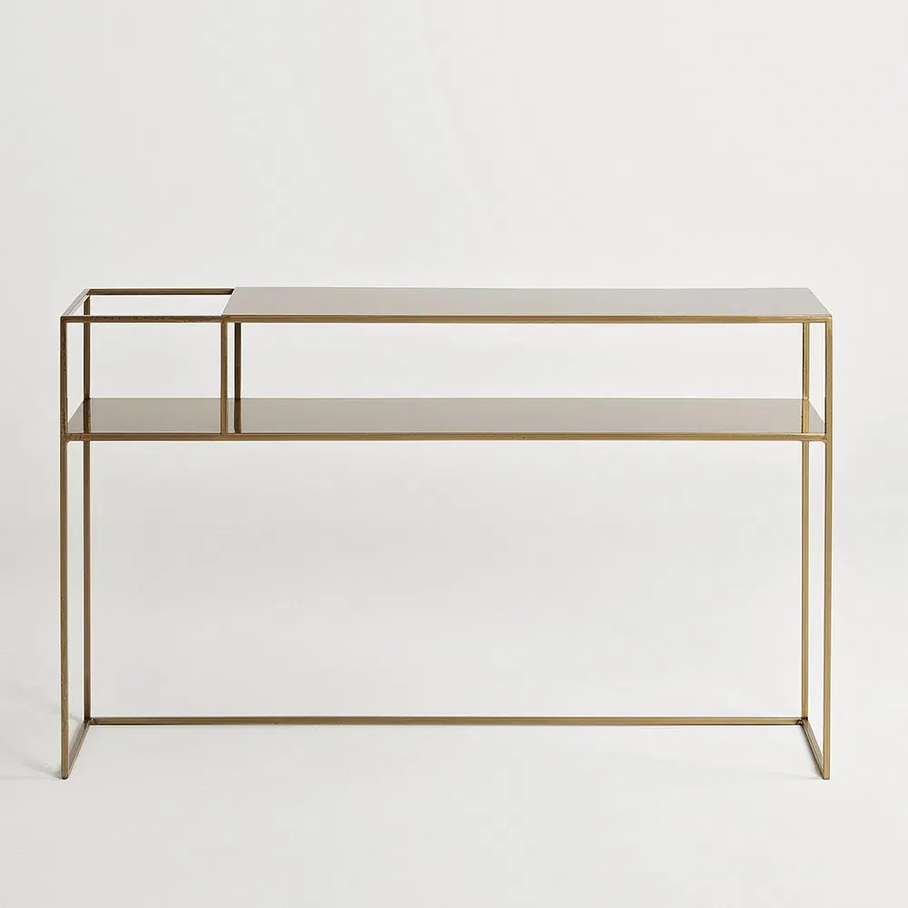 Konzolni stol SENSO FLOWER metal 120 25L zlatna — gornji prikaz