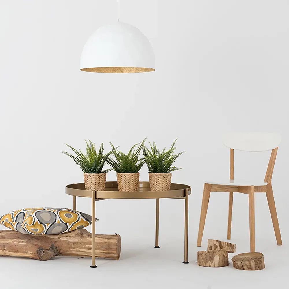 Plafonska lampa LEONARD L – zlatna-bijela — lifestyle prikaz
