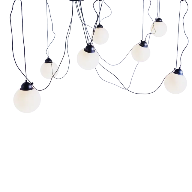 Viseća lampa POPO staklo M 7 - crna 20 | V&B Casa