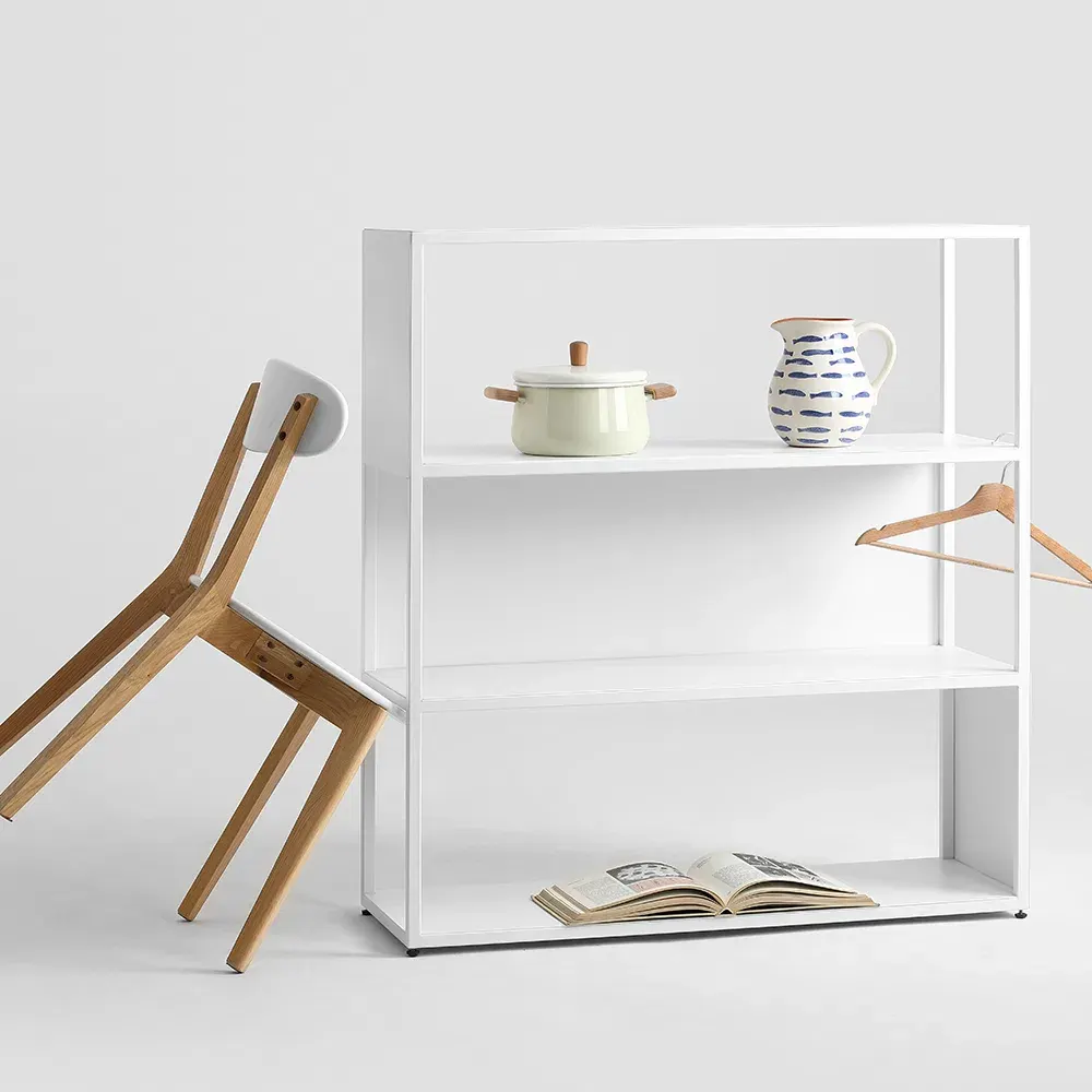 Stalak za knjige HYLLER SIDE metal, bijela — lifestyle prikaz