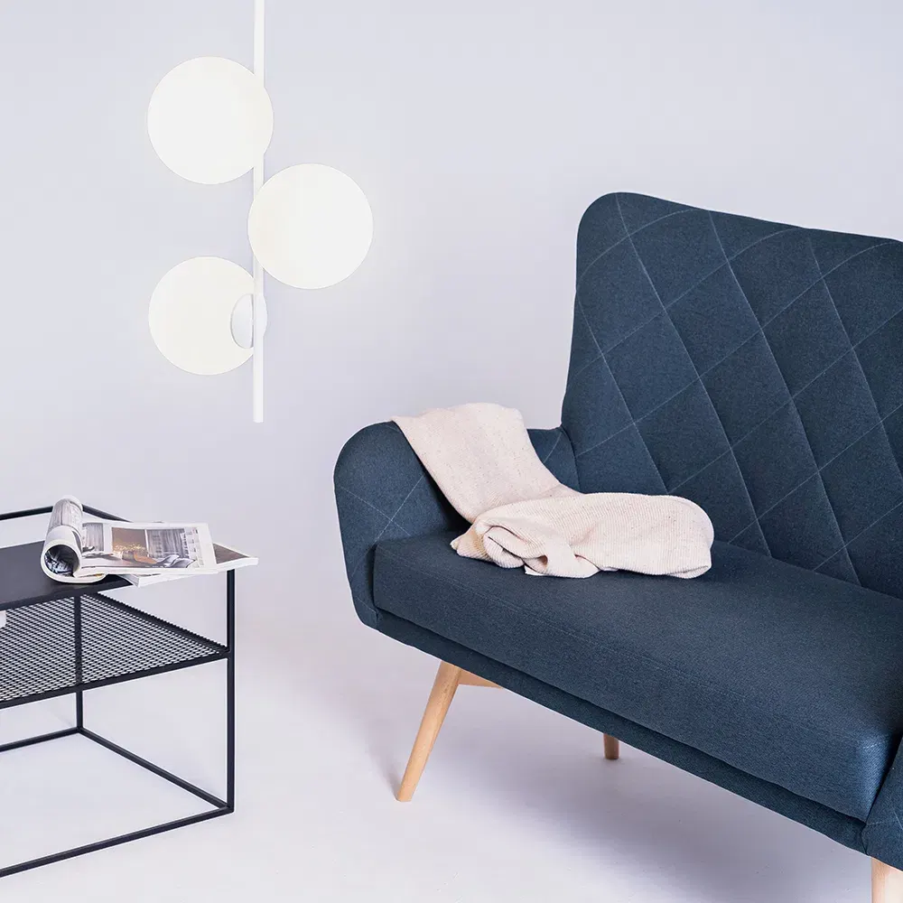 Viseća lampa BOBLER okomita – bijela — gornji prikaz