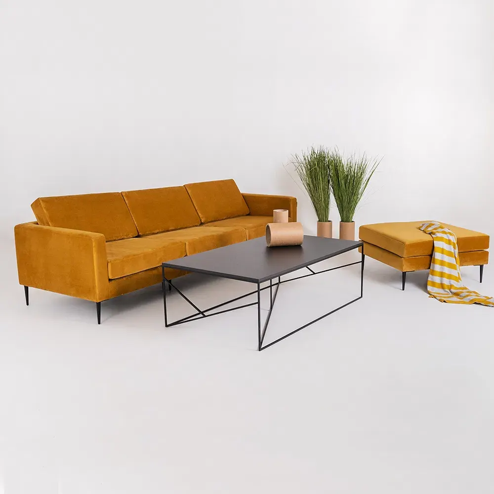4 sjedalo sofa VERGAN – passion fruit, crna — bočni prikaz