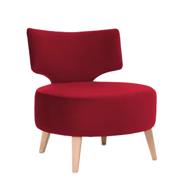Naslonjač FLIPPIN - cranberry, prirodni