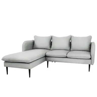 Kutna garnitura POSH L crna - platina, platina siva