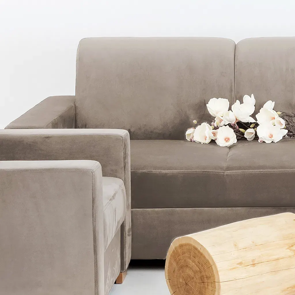 Sofa STABLE dvosjed – bež, prirodni — bočni prikaz
