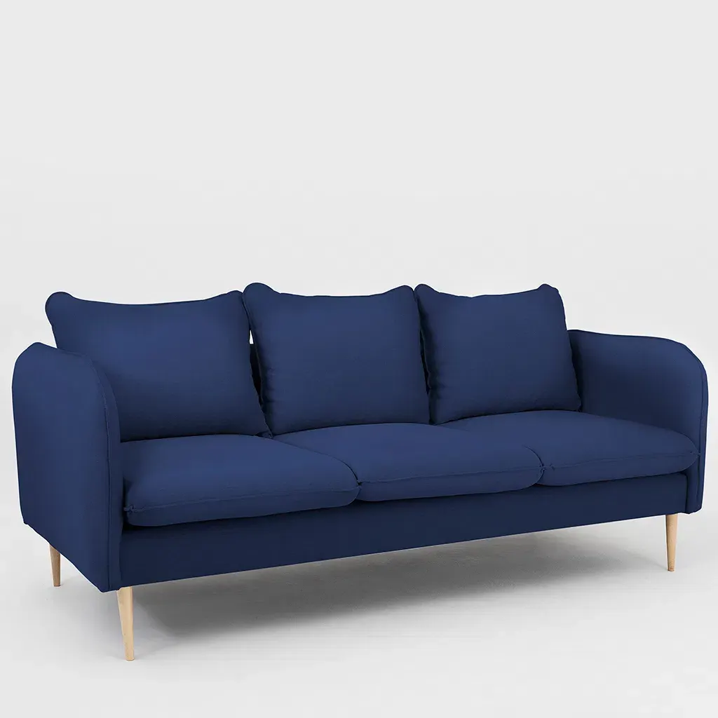 Sofa POSH drvo trosjed – ink, prirodni — bočni prikaz