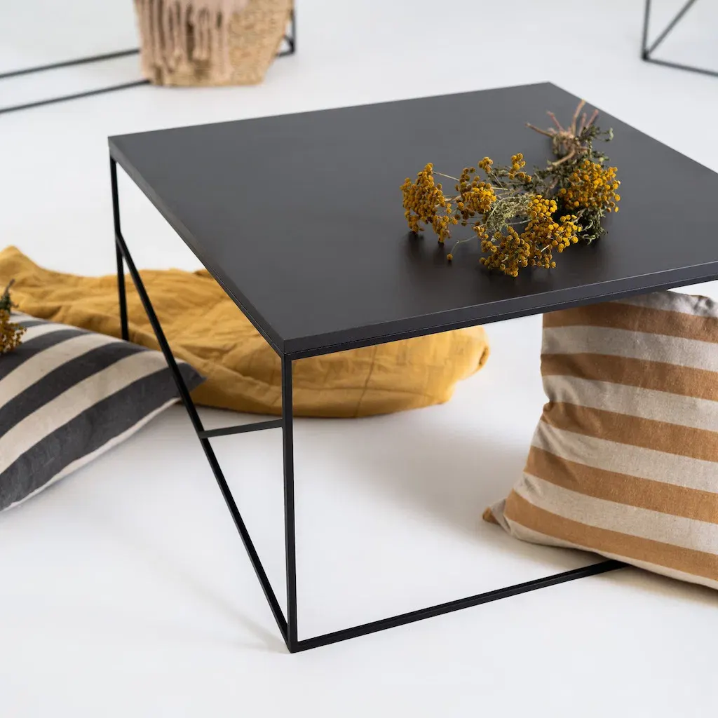 Klub stol FANCY BASIC 50 – crna — bočni prikaz