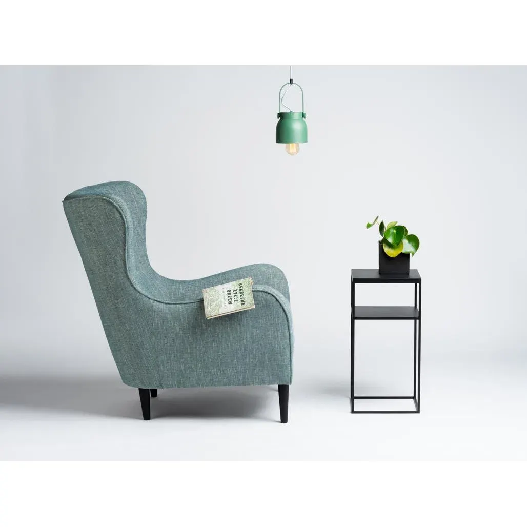 Viseća lampa AURORA, zelena — bočni prikaz