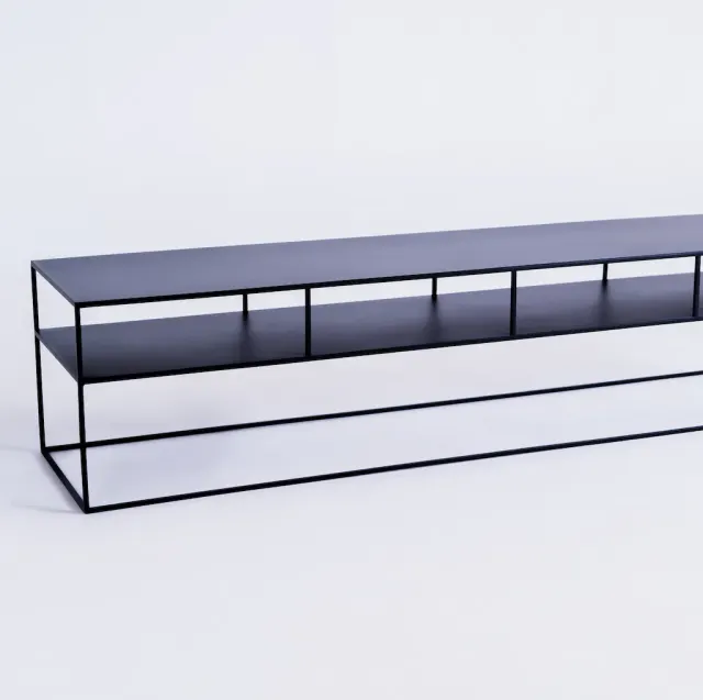RTV stol TENSIO 2 FLOOR metal - crna 200×45×45 | V&B Casa