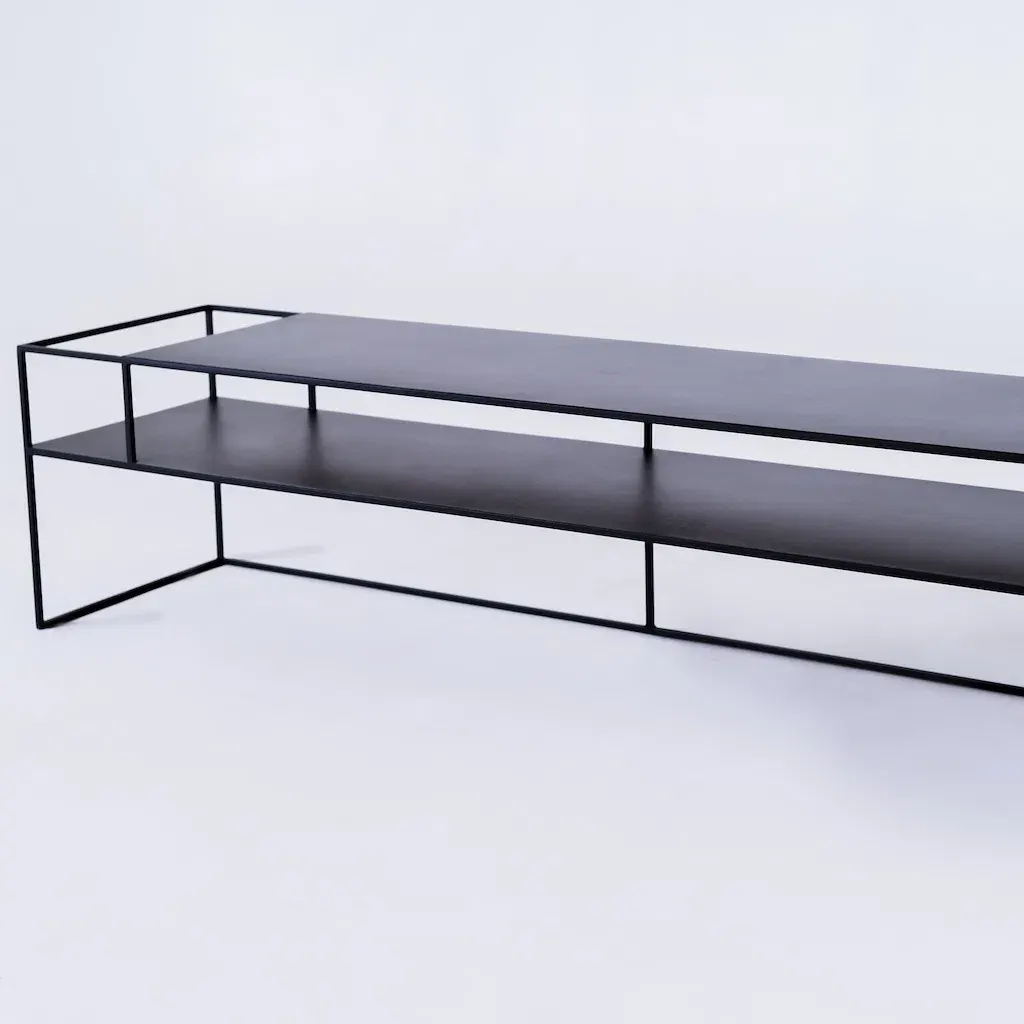 RTV stol SENSO FLOWER metal L – crna — bočni prikaz