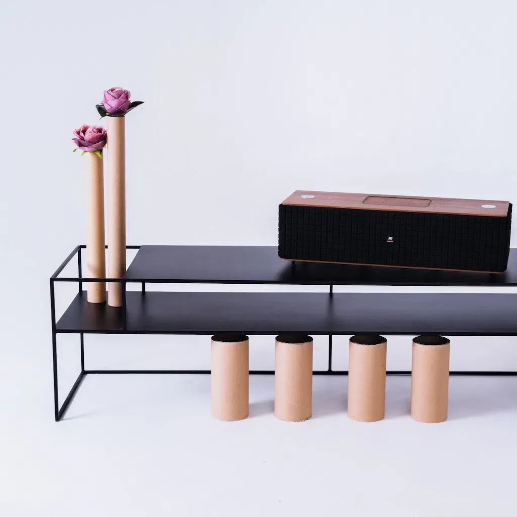 RTV stol SENSO FLOWER metal L – crna — stražnji prikaz