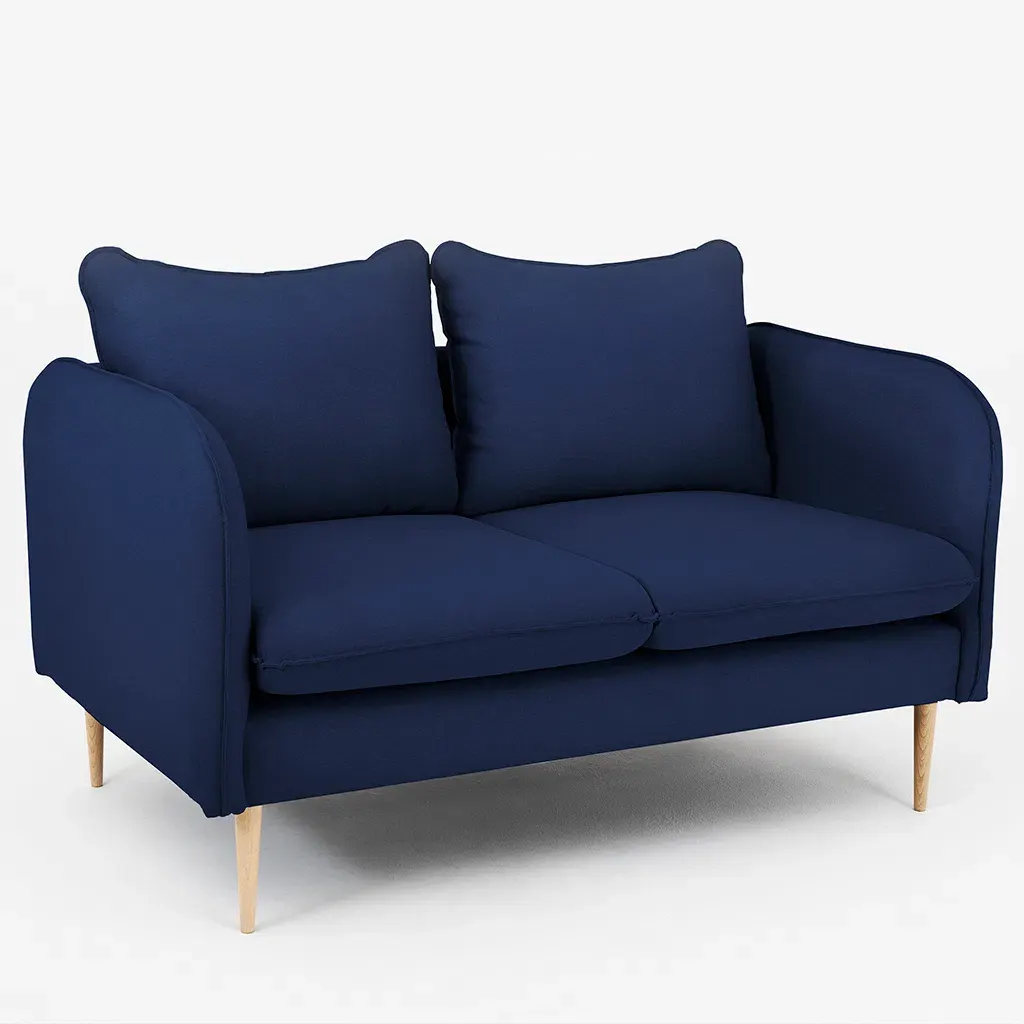 Sofa POSH drvo dvosjed – ink, prirodni — bočni prikaz