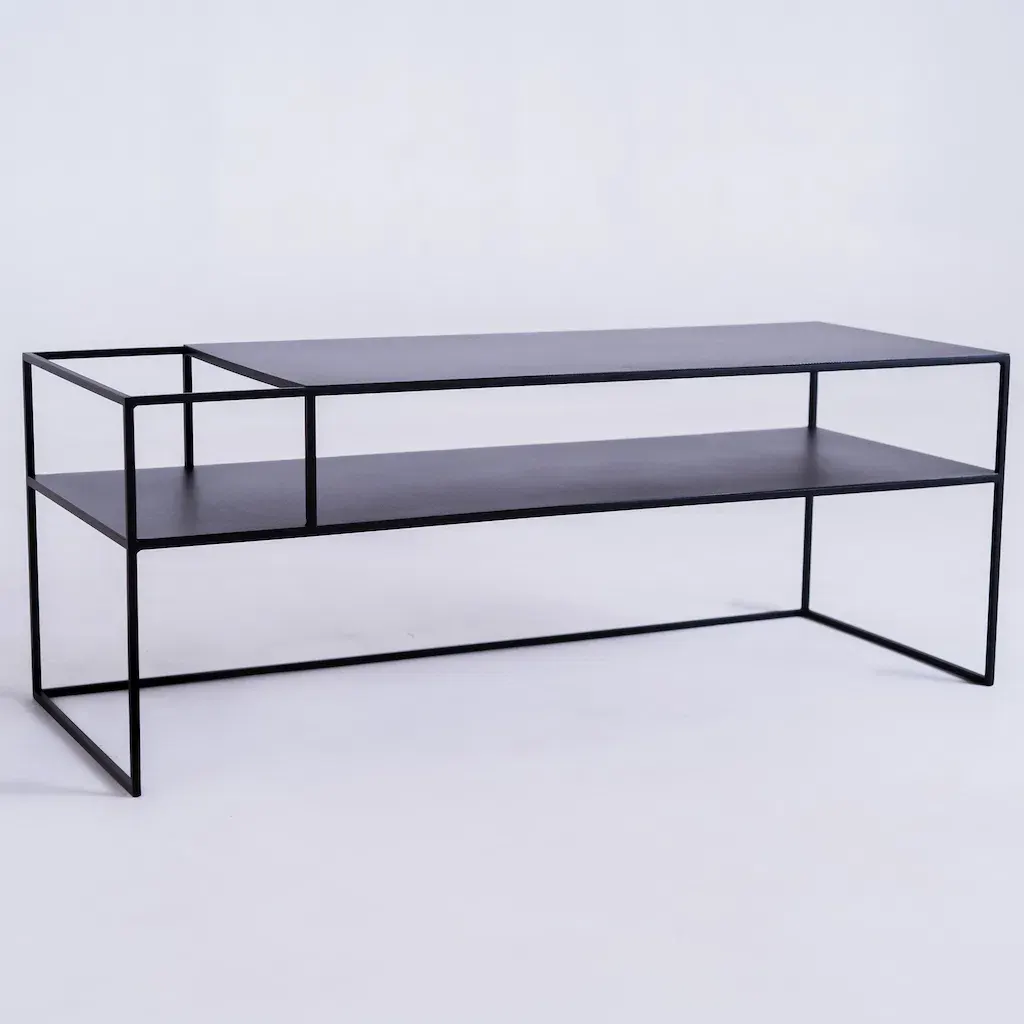 RTV stol SENSO FLOWER metal L – crna — stražnji prikaz