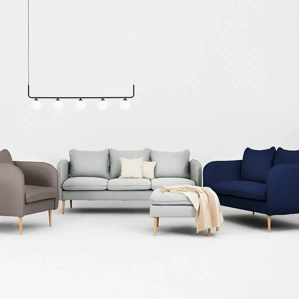 Sofa POSH drvo dvosjed – ink, prirodni — lifestyle prikaz