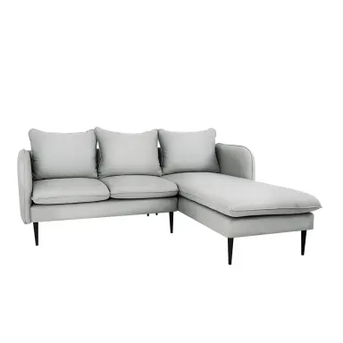 Kutna garnitura POSH P crna - platina, platina siva