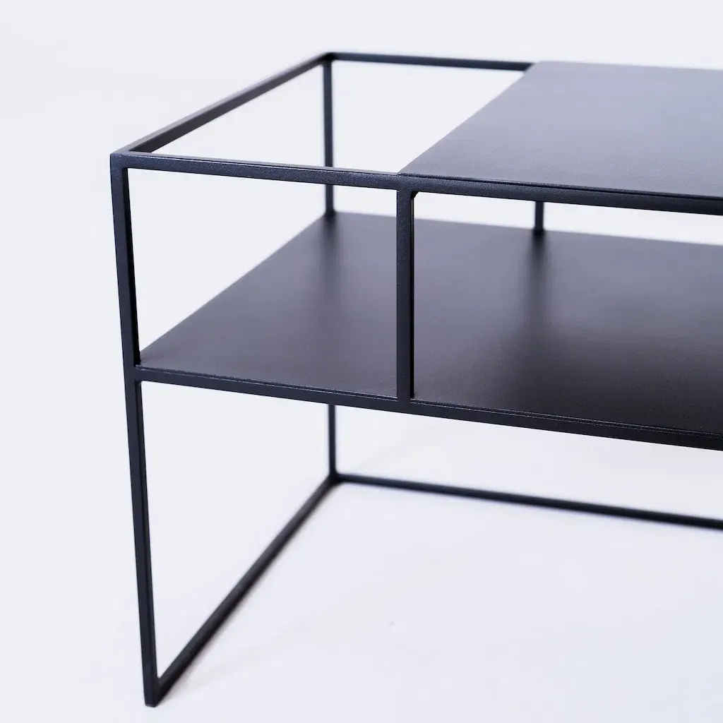 RTV stol SENSO FLOWER metal L – crna — gornji prikaz