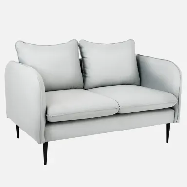 Sofa POSH crna dvosjed - platina, platina siva