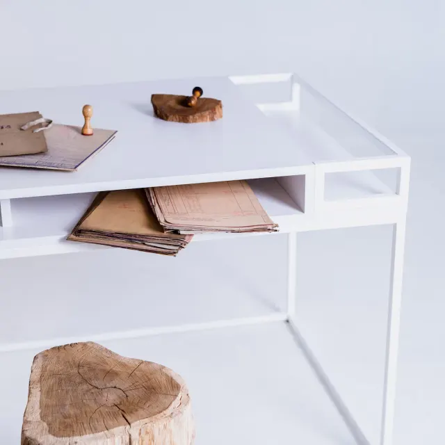 Radni stol K1 160 - bijela — laminska ploča za 160×78×76