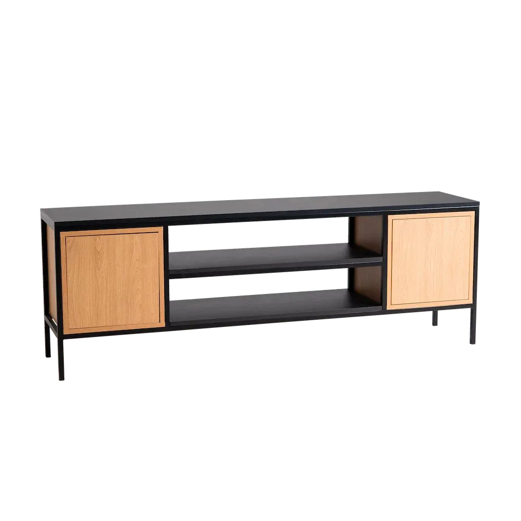 Regal RTV SKAP 3R1 DOOR – crna, prirodni
