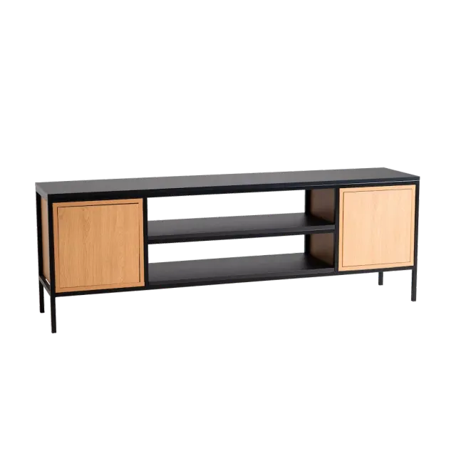 Regal RTV SKAP 3R1 DOOR - crna, prirodni