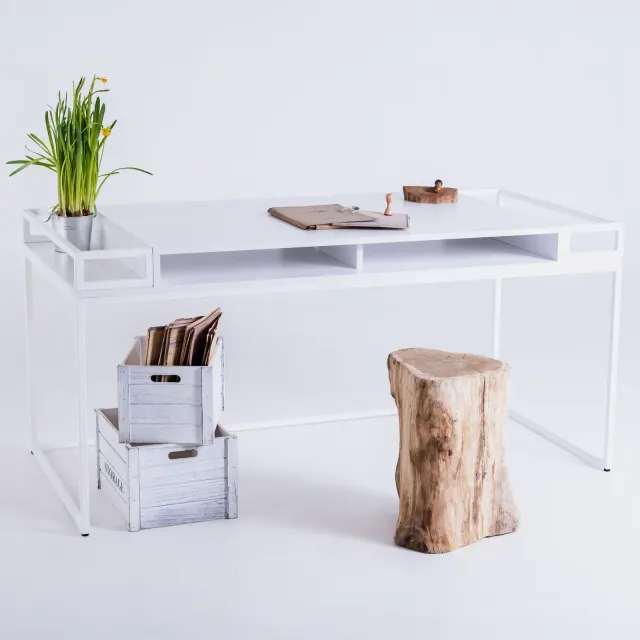 Radni stol K1 140 - bijela — laminska ploča za 140×78×76