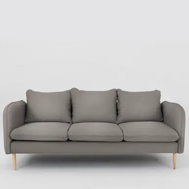 Sofa POSH drvo trosjed - steel, prirodni, čelik siva